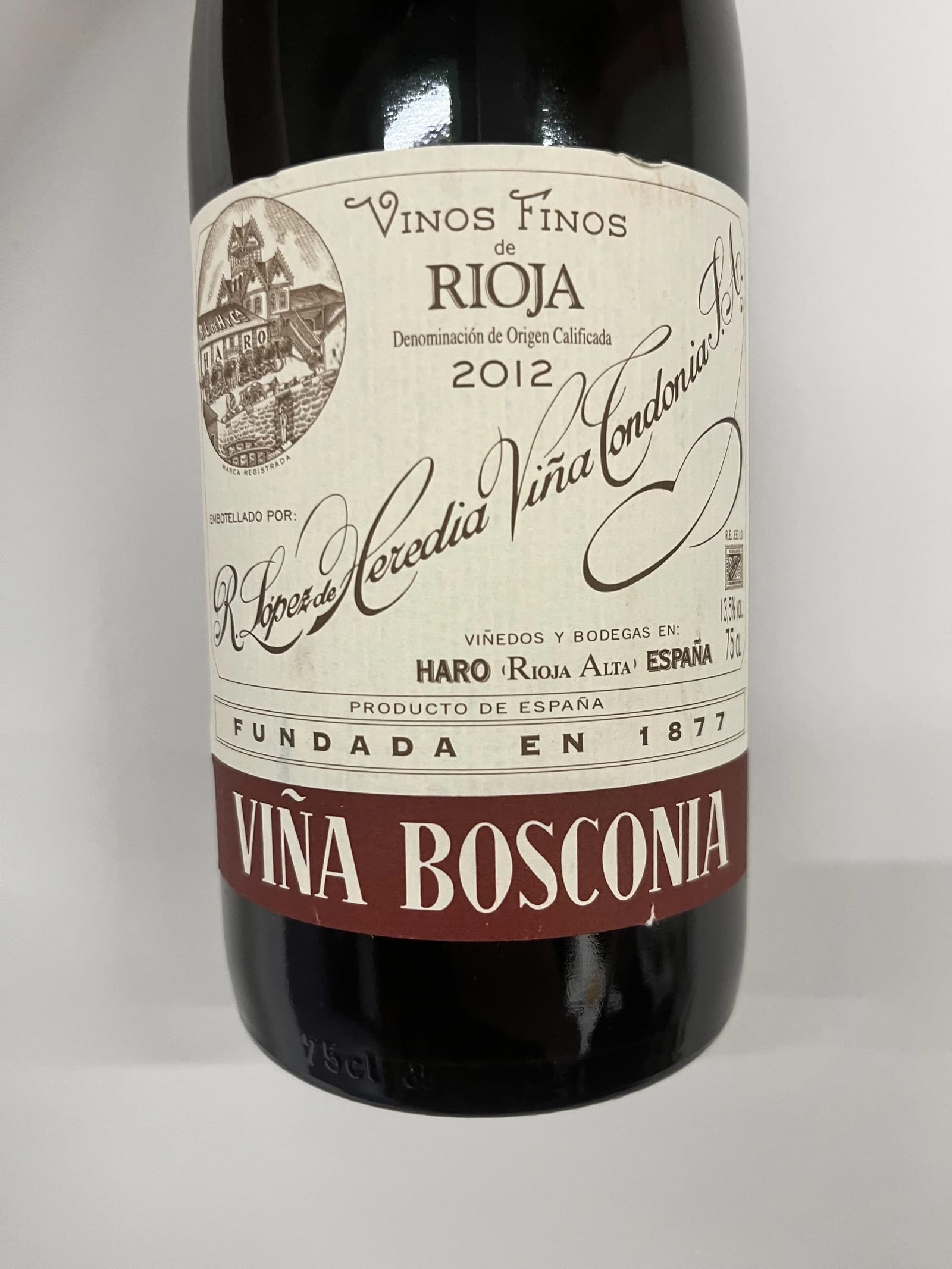 R. López de Heredia Viña Bosconia Reserva 2012