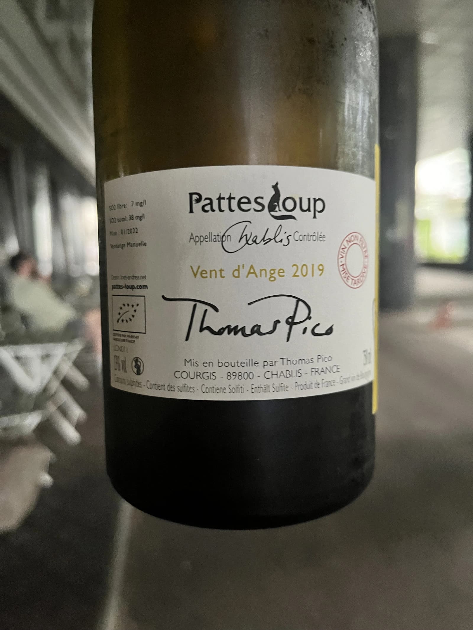 Pattes Loup Chablis Vent d'Ange 2019